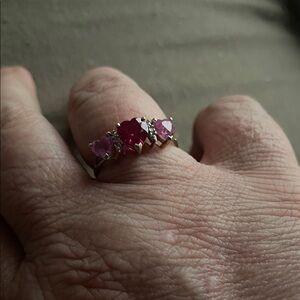 Elegant Pink and Red Gemstone Ring